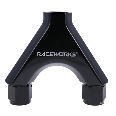 Raceworks Y Block 2X Female An-8 Swivels 1X An-10 Orb - RWF-939-08-10BK