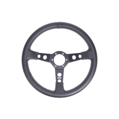 Raceworks 350mm Leather Steering Wheel - With Blue Stitching - VPR-196BE