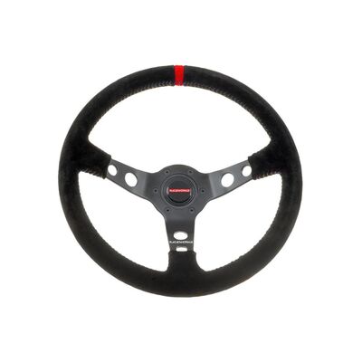 Raceworks 350mm Suede Steering Wheel - With Blue Stitching - VPR-197BE