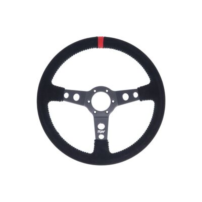 Raceworks 350mm Suede Steering Wheel - With Grey Stitching - VPR-197GY