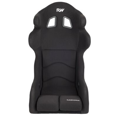 Raceworks Medium Fibreglass Seat With Wings Black Cloth FIA Approved - VPR-403-M